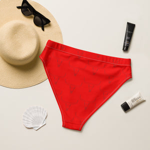 Red Longhorn High Waisted Bikini Bottom