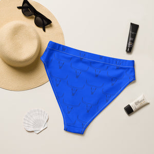 Blue Longhorn High Waisted Bikini Bottom