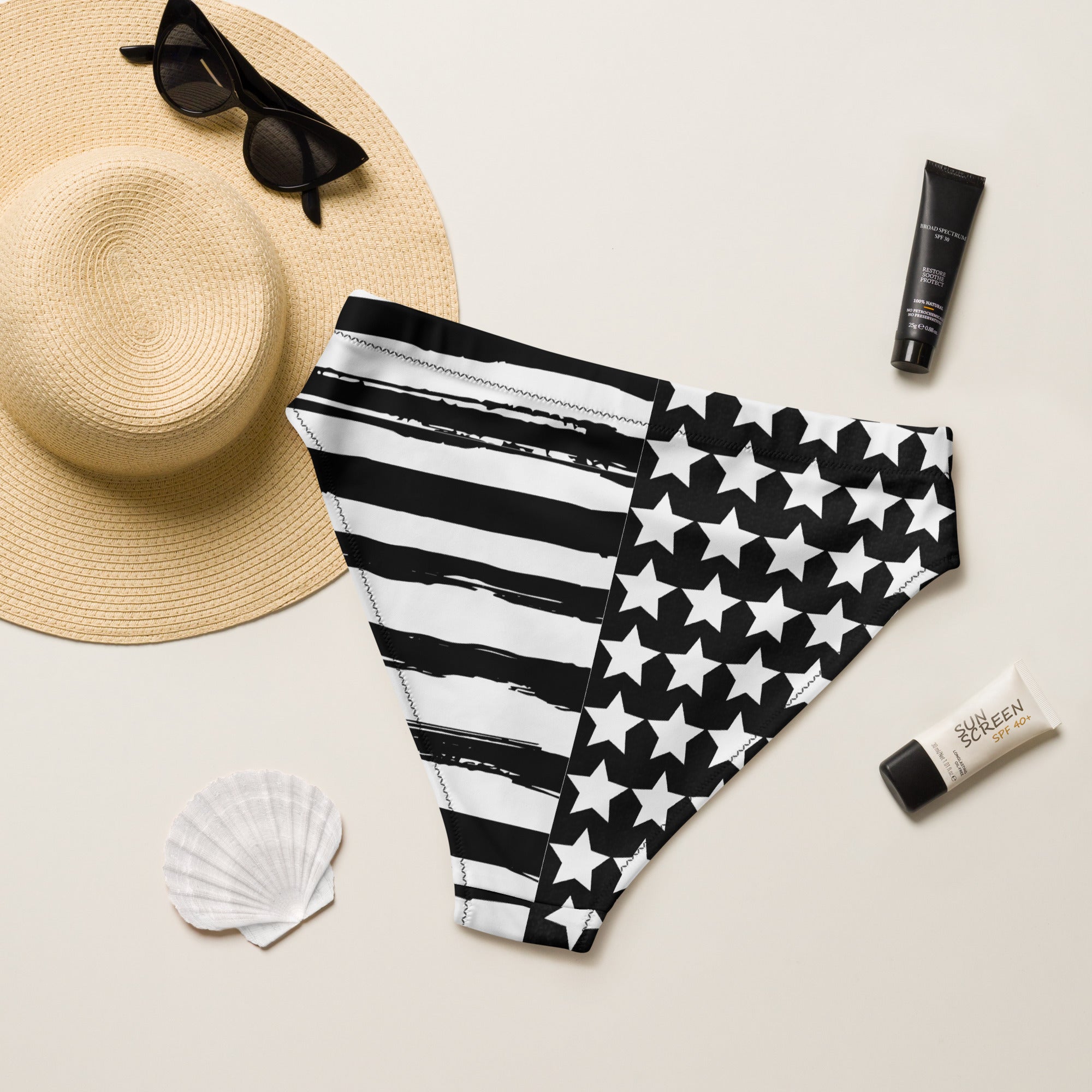 Black Flag High Waisted Bikini Bottom