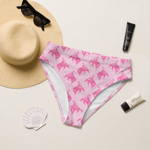 Pink Bronc High Waisted Bikini Bottoms