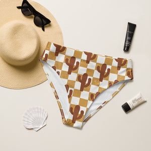 Desert Checker High Waisted Bikini Bottoms