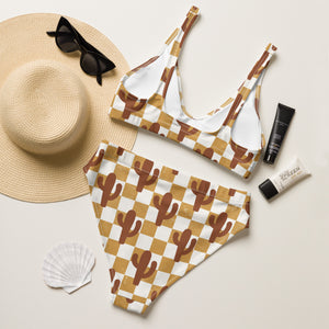 Desert Checker High Waisted Bikini Set