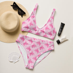 Pink Bronc High Waist Bikini Set