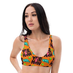 Orange Yee Haw Bikini Top