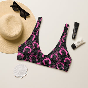 Pink Squash Blossom Bikini Top