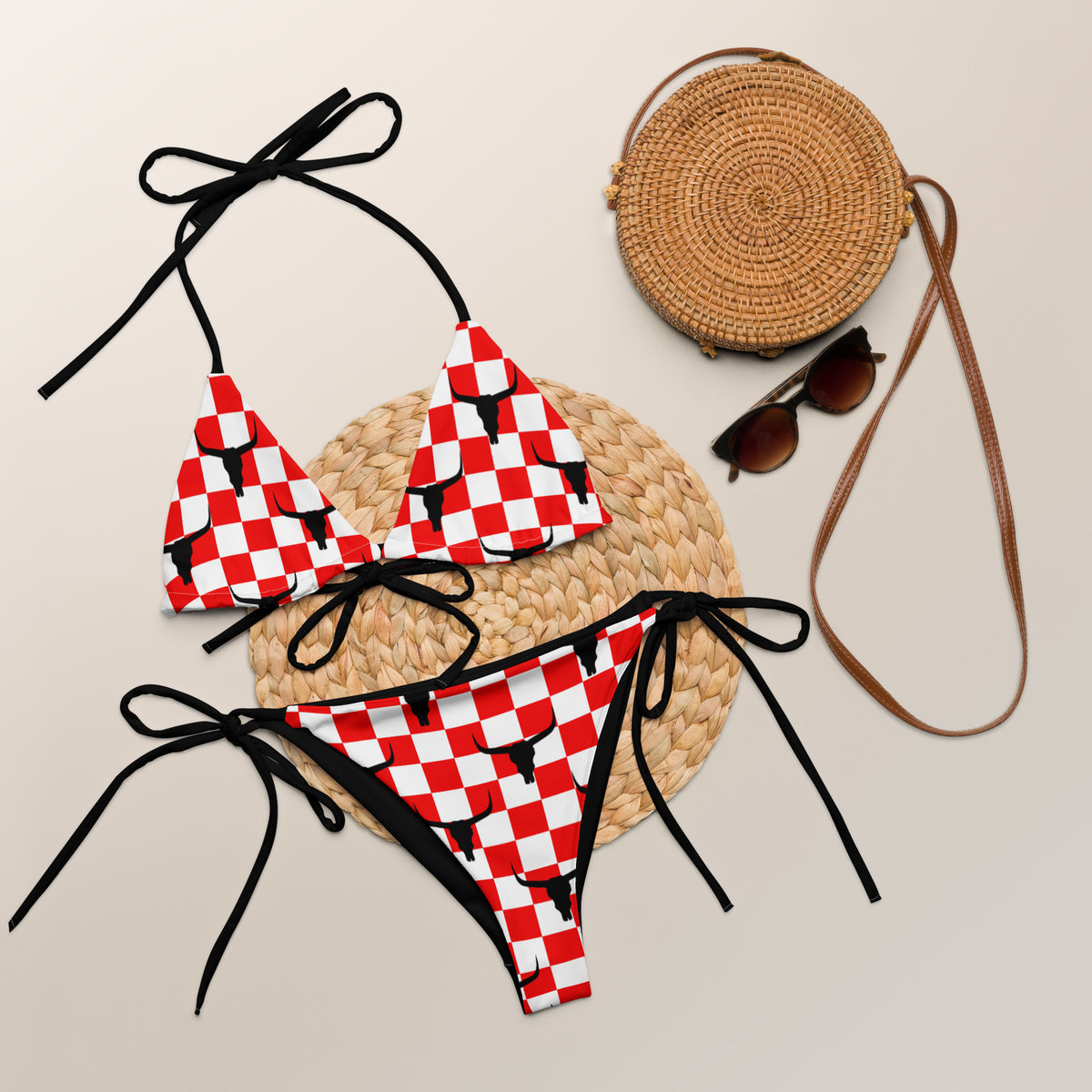 Red Checker String Bikini – Rogue River Clothing Co