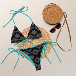 Grey Aztec String Bikini