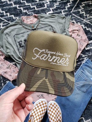 Support Local Farmers Trucker Hat Olive/Camo
