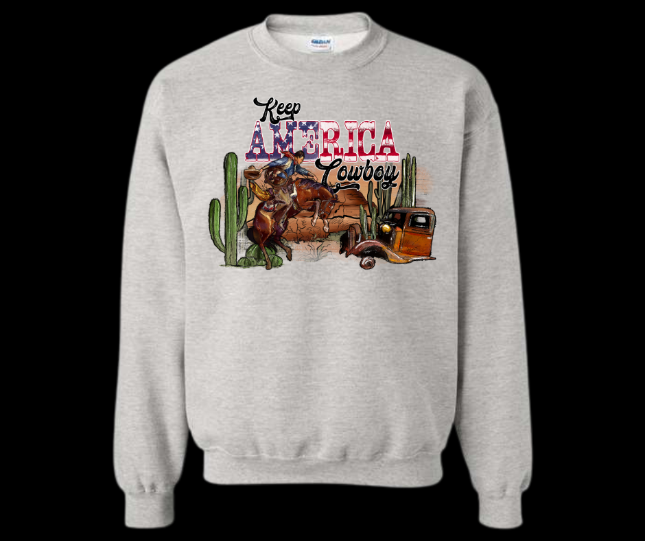 Keep America Cowboy Crewneck Sweatshirt