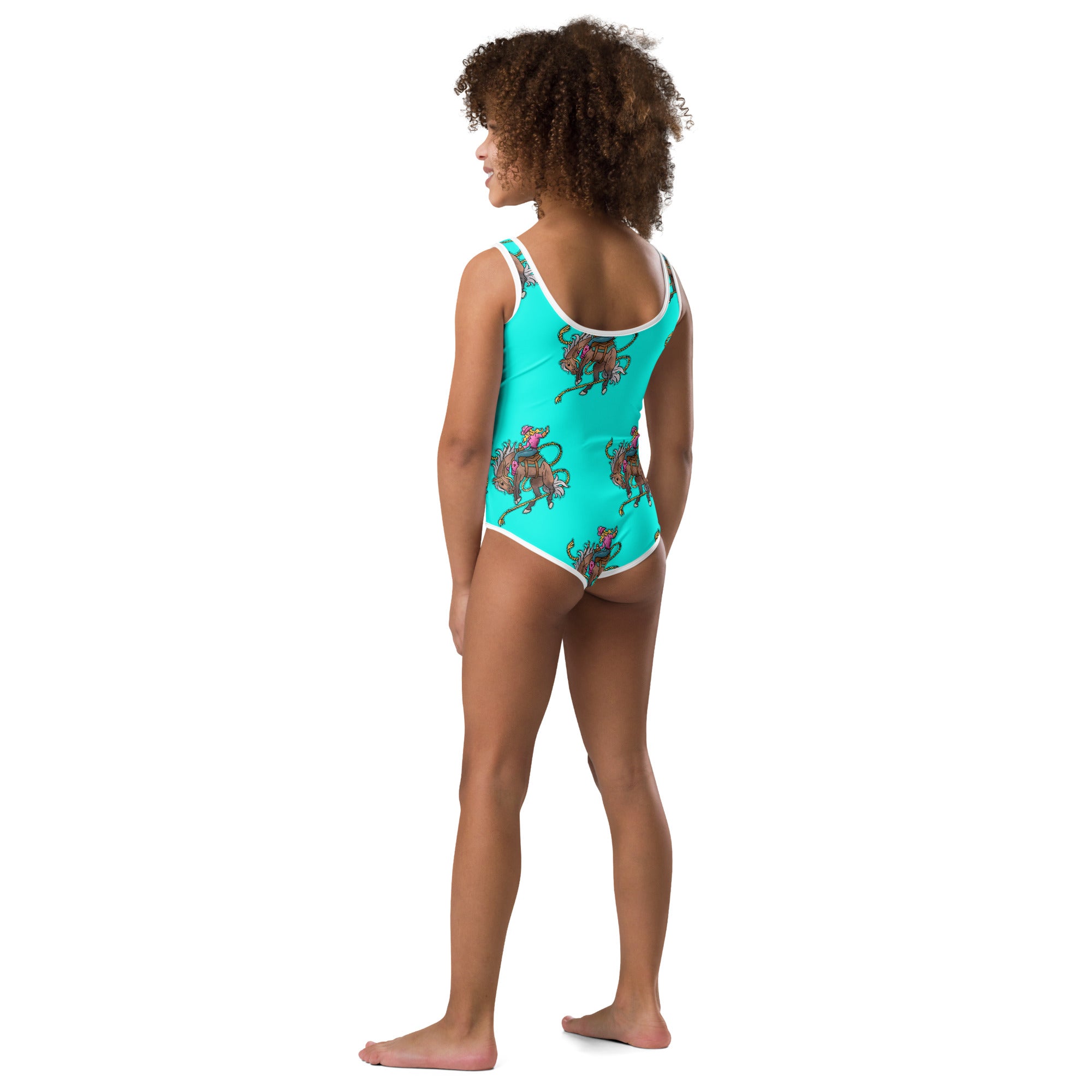 Turquoise Bronc Child Swimsuit (2T-7)