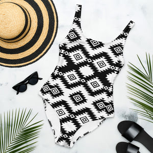 Black & White Aztec One Piece Swimsuit