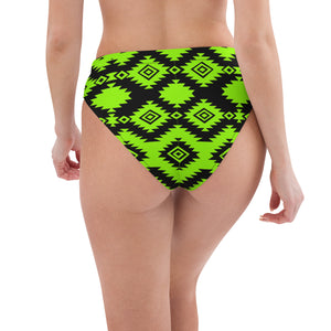 Neon Green & Aztec High Waist Bikini Bottom