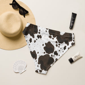 Cow Print High Waisted Bikini Bottoms