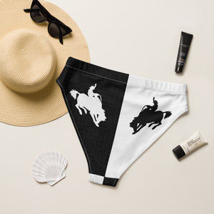 Bronc Black & White High Waisted Bikini Bottoms