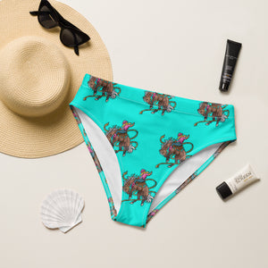 Turquoise Bronc High Waisted Bikini Bottoms