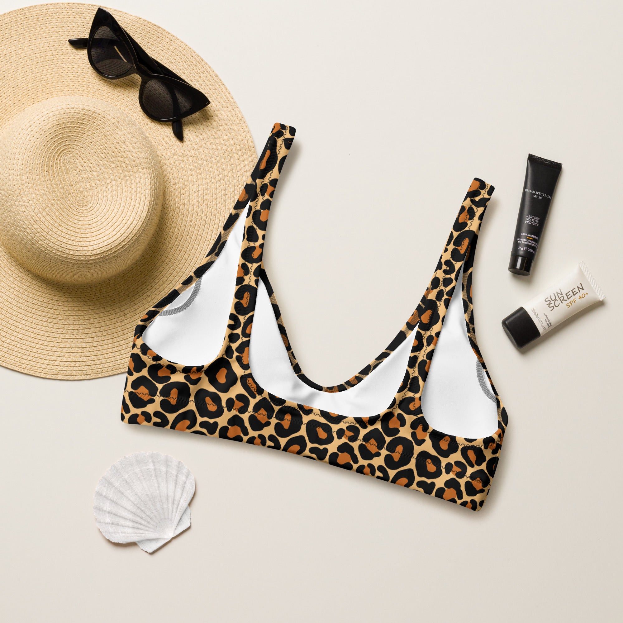 Cheetah Print Bikini Top