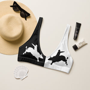 Bull Rider Black & White Bikini Top