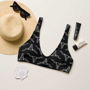 Black Longhorn Bikini Top